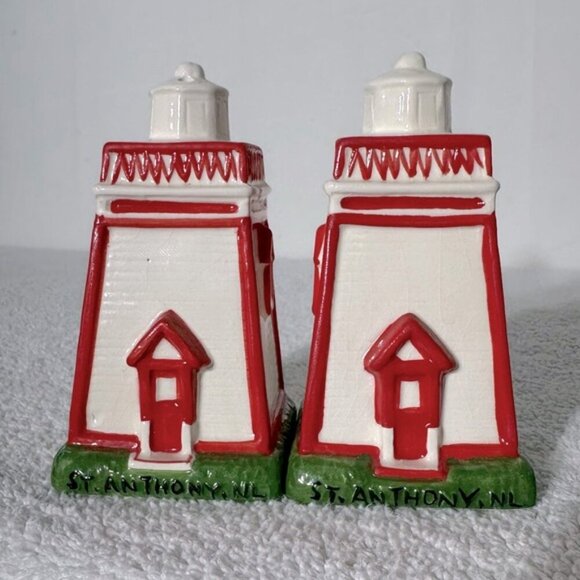 Vintage Ceramicic Lighthousees Salt & Pepper Shakers St. Anthony NL - Picture 6 of 9